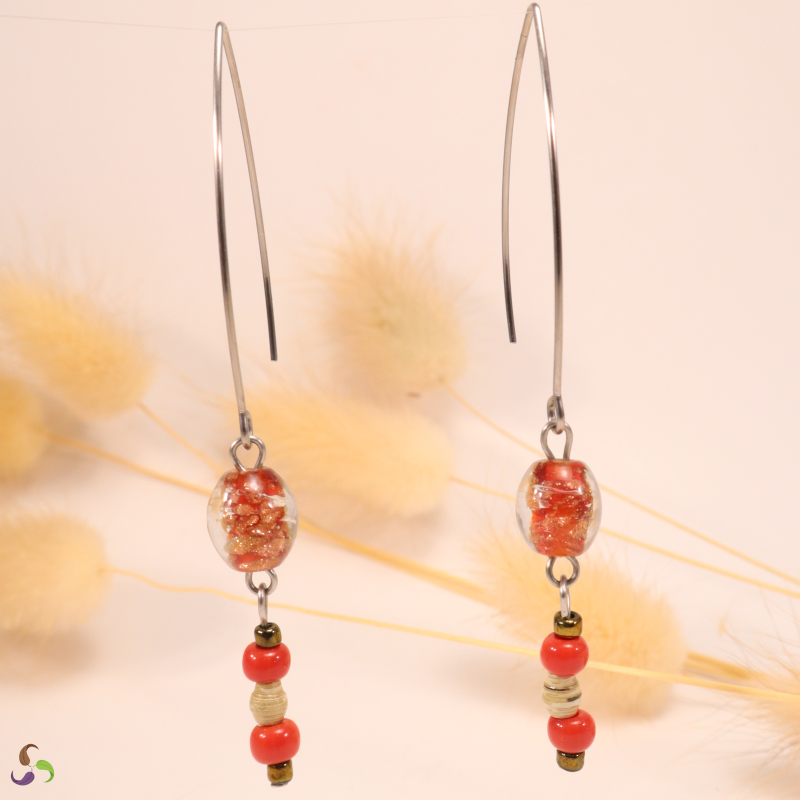 boucles upcycling rouge